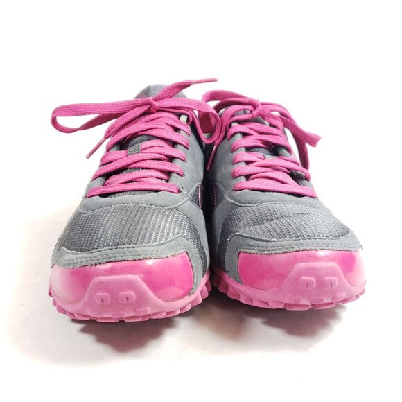 Reebok Womens Size 8.5 Athletic Shoes Gray Pink Mesh Suede - Picture 6 of 9
